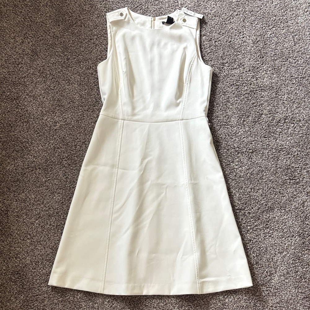 Sleeveless Cream A-Line Dress